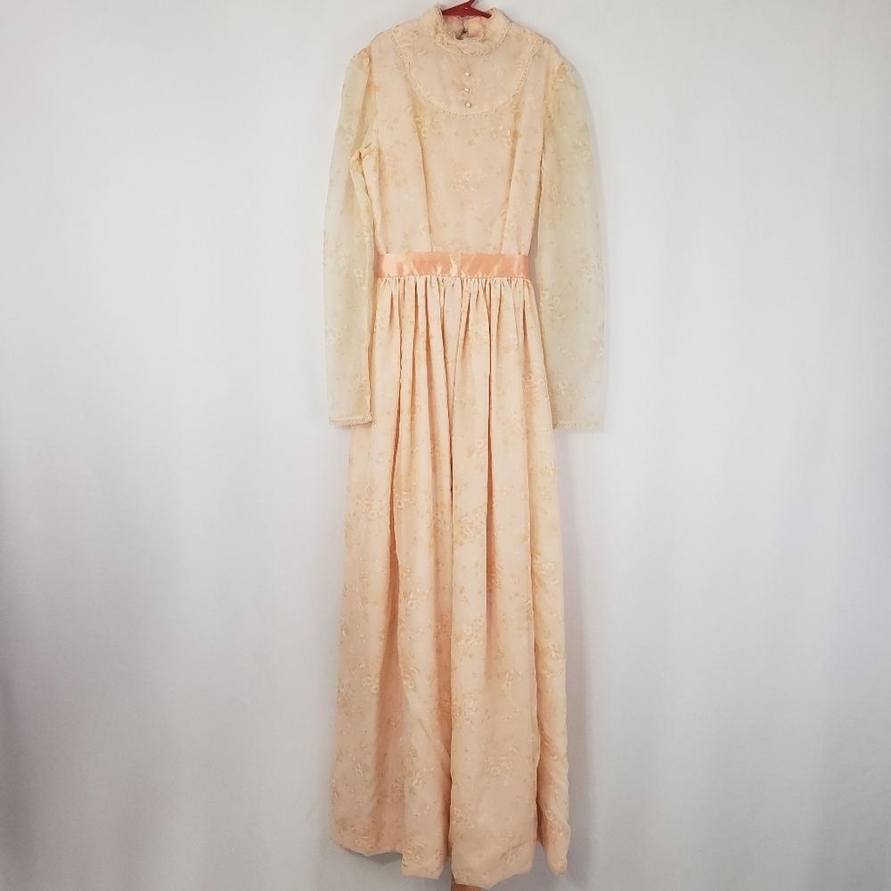 Vintage Cream and Peach Kids Formal Dress